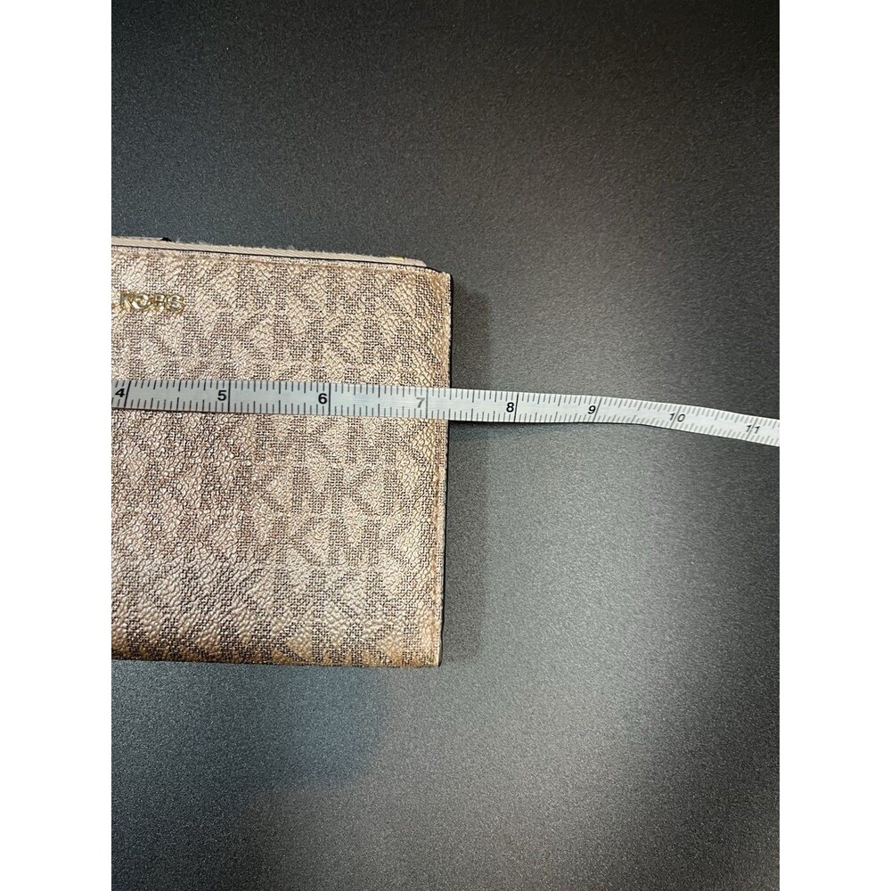 Michael Kors Jet Set Travel Large Double Zip Leather Wristlet Wallet‎ Rose Gold - Picture 3 of 10
